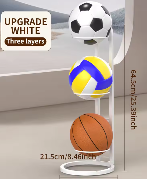 Eenvoudig basketbal- en volleybal opbergrek – Kindvriendelijk displayrek voor sportballen, ideaal voor scholen en thuissport