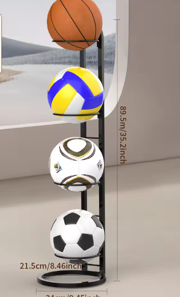 Eenvoudig basketbal- en volleybal opbergrek – Kindvriendelijk displayrek voor sportballen, ideaal voor scholen en thuissport