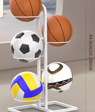 Eenvoudig basketbal- en volleybal opbergrek – Kindvriendelijk displayrek voor sportballen, ideaal voor scholen en thuissport