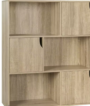 Witte boekenkast met 3 deuren en 6 compartimenten – Kinderboekenkast en opbergrek voor woonkamer, slaapkamer of kantoor