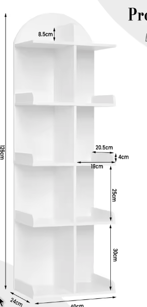 Witte 5-laagse boekenkast met 10 planken – Staande opslag voor boeken, cd’s en dvd’s