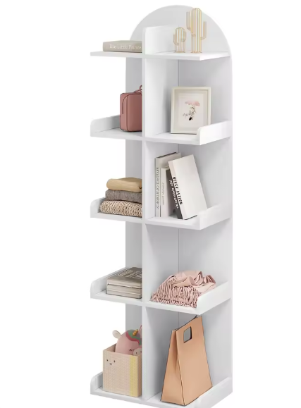 Witte 5-laagse boekenkast met 10 planken – Staande opslag voor boeken, cd’s en dvd’s