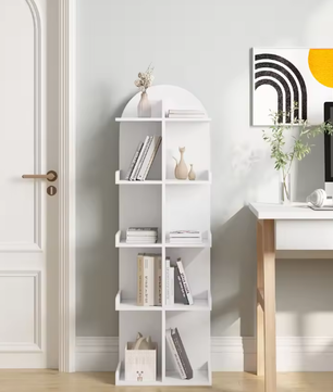 Witte 5-laagse boekenkast met 10 planken – Staande opslag voor boeken, cd’s en dvd’s