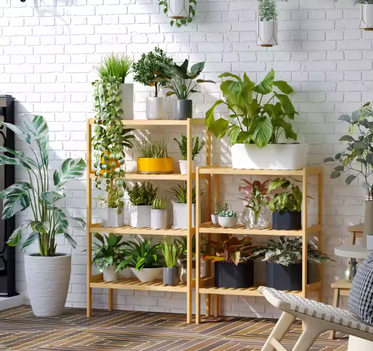 Bamboe Boekenkast met 4 Lagen – Duurzame Multifunctionele Opbergkast voor Badkamer, Woonkamer of Hal, 62x33x112 cm