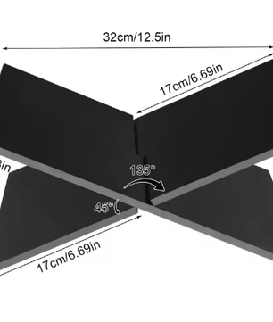 X-vormige Acryl Boekhouder – Desktop Leesstandaard, Ruimtebesparend Zwart