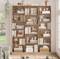 Boekenplank met 17 Compartimenten – Ruimtebesparend Opbergrek voor Woonkamer en Kantoor, 149x23,5x188 cm