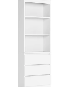 Hoge Boekenkast met 3 Lades & 3 Planken – Vrijstaande Opbergkast 60x35x180 cm