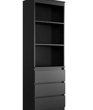 Hoge Boekenkast met 3 Lades & 3 Planken – Vrijstaande Opbergkast 60x35x180 cm