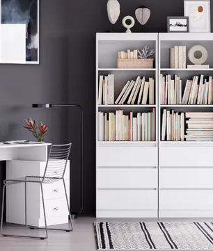 Hoge Boekenkast met 3 Lades & 3 Planken – Vrijstaande Opbergkast 60x35x180 cm