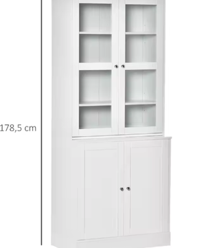 Vitrine met Verstelbare Planken – Boeken- en Deco-opbergkast 76x40x178,5 cm