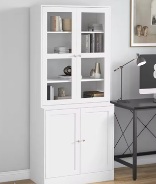 Vitrine met Verstelbare Planken – Boeken- en Deco-opbergkast 76x40x178,5 cm