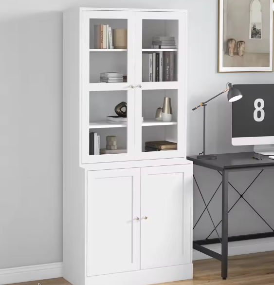 Vitrine met Verstelbare Planken – Boeken- en Deco-opbergkast 76x40x178,5 cm