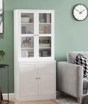 Vitrine met Verstelbare Planken – Boeken- en Deco-opbergkast 76x40x178,5 cm