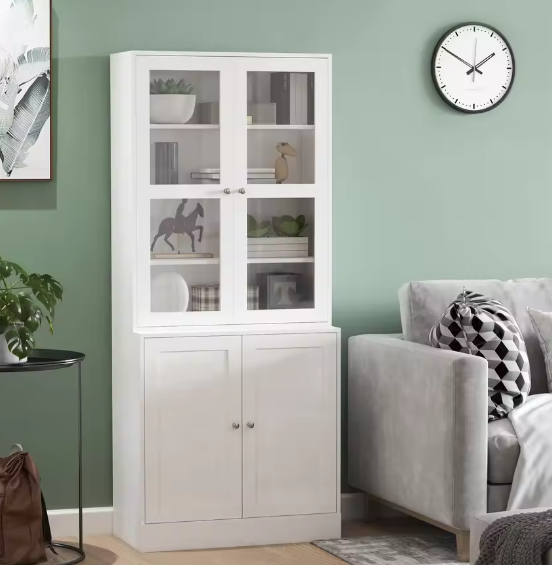 Vitrine met Verstelbare Planken – Boeken- en Deco-opbergkast 76x40x178,5 cm