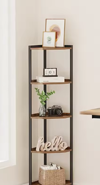 Hoekboekenkast 5 Planken – Stevig Metalen Frame & Ruimtebesparend Design