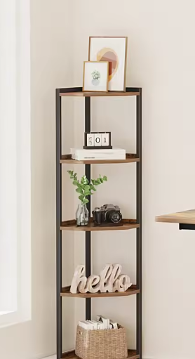 Hoekboekenkast 5 Planken – Stevig Metalen Frame & Ruimtebesparend Design