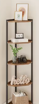 Hoekboekenkast 5 Planken – Stevig Metalen Frame & Ruimtebesparend Design