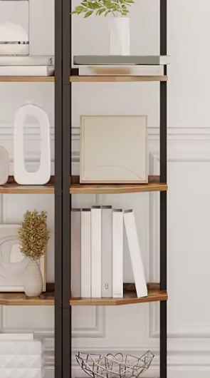 Hoekboekenkast 5 Planken – Stevig Metalen Frame & Ruimtebesparend Design