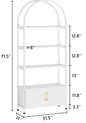 Boekenkast met Deur – Moderne Hoge Kast met 4 Open Planken & Gesloten Opbergvak, Stijlvol Design voor Woonkamer, Slaapkamer of Kantoor