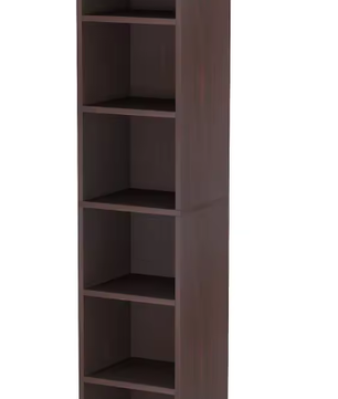 Smalle Boekenkast met 6 Planken – Moderne Witte Hoekkast met Open Kubusdesign en Ruimtebesparende Opbergmogelijkheden