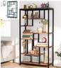Hoge Boekenkast met 8 Planken – Industriële Houten & Metalen Displayplank voor Woonkamer, Thuis of Kantoor