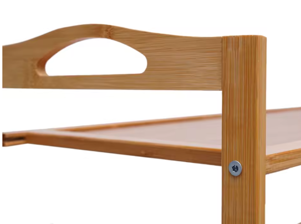 4-laags Bamboe Schoenenrek – Duurzame Houten Opbergplank voor Hal en Woonkamer