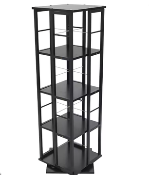 4-laags Roterende Boekenkast – 360° Draaibare Staande Plank voor Hoeken, 40 x 40 x 134 cm