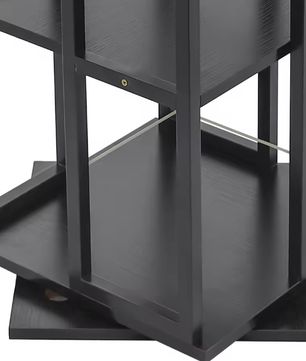 4-laags Roterende Boekenkast – 360° Draaibare Staande Plank voor Hoeken, 40 x 40 x 134 cm