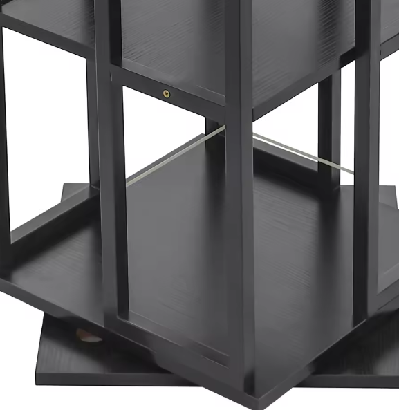 4-laags Roterende Boekenkast – 360° Draaibare Staande Plank voor Hoeken, 40 x 40 x 134 cm