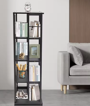4-laags Roterende Boekenkast – 360° Draaibare Staande Plank voor Hoeken, 40 x 40 x 134 cm