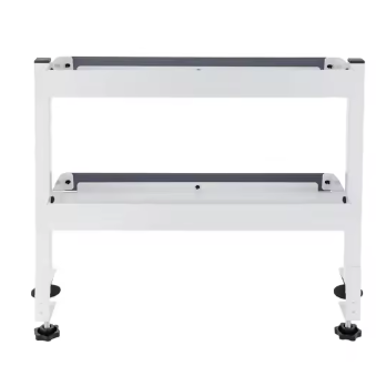 2-laags Clip-On Bureauplank – Verstelbare Opbergbak, Zwart/Wit