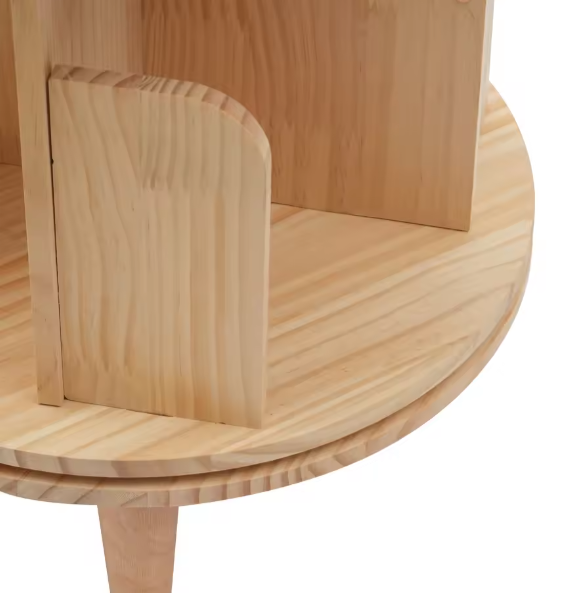 360° Roterende Houten Boekenplank – Vrijstaand & Minimalistisch