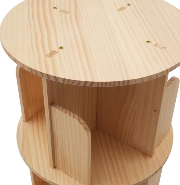 360° Roterende Houten Boekenplank – Vrijstaand & Minimalistisch