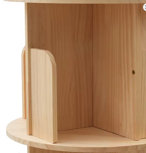 360° Roterende Houten Boekenplank – Vrijstaand & Minimalistisch