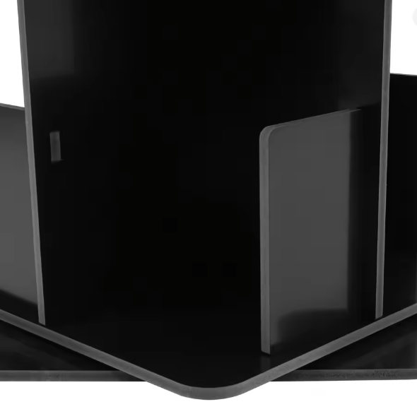 4-laags 360° Roterende Boekenplank – Vrijstaande Vloerstand, Robuust PVC en Roestvrij Stalen Basis, Modern Opbergrek voor Woonkamer, Studeerkamer en Kinderkamer