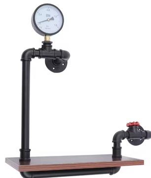 Industriële Wandplank – Vintage Houten & Metalen Displayrek voor Thuis