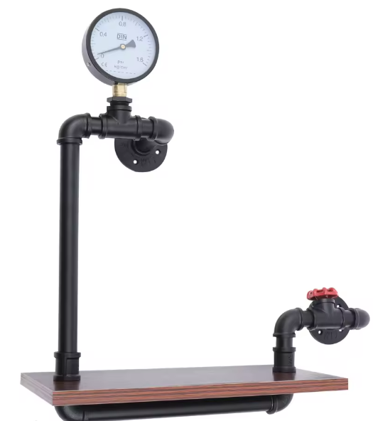 Industriële Wandplank – Vintage Houten & Metalen Displayrek voor Thuis