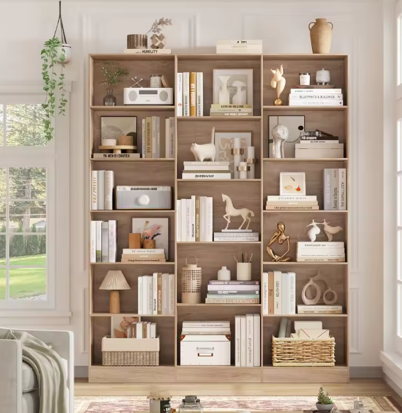 Boekenplank 17 Compartimenten – Modern Opbergrek 149x23,5x188 cm
