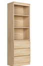 Hoge Boekenkast met 3 Laden en 3 Planken – Moderne Vrijstaande Opbergkast voor Woonkamer of Kantoor, 60x35x180 cm