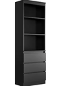 Hoge Boekenkast met 3 Laden en 3 Planken – Moderne Vrijstaande Opbergkast voor Woonkamer of Kantoor, 60x35x180 cm