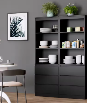 Hoge Boekenkast met 3 Laden en 3 Planken – Moderne Vrijstaande Opbergkast voor Woonkamer of Kantoor, 60x35x180 cm
