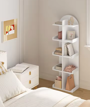 Witte Boekenkast met 10 Planken – Moderne Staande Opbergkast voor Boeken, CD’s en Decoratie, Ruimtebesparend en Stevig Design