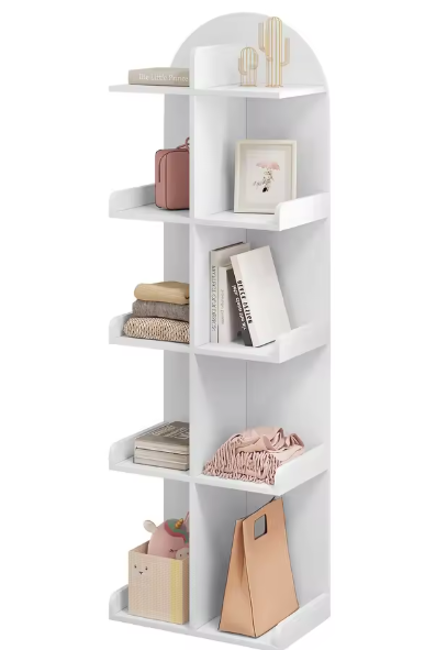 Witte Boekenkast met 10 Planken – Moderne Staande Opbergkast voor Boeken, CD’s en Decoratie, Ruimtebesparend en Stevig Design