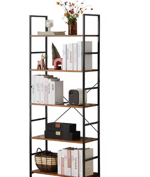 5-Laags Boekenkast – Moderne Smalle Opberger voor Woonkamer, Slaapkamer & Kantoor