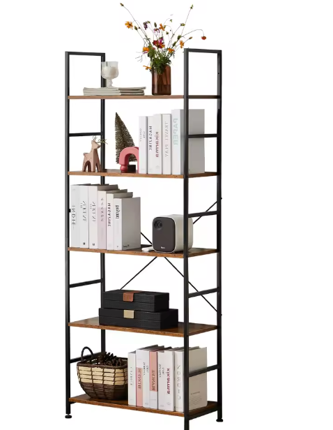 5-Laags Boekenkast – Moderne Smalle Opberger voor Woonkamer, Slaapkamer & Kantoor