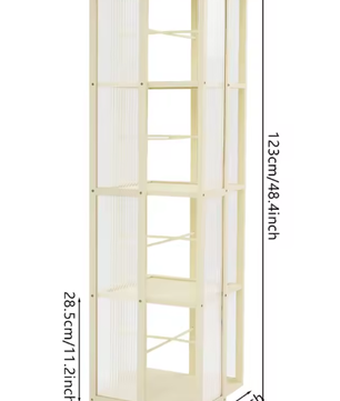 4-Laags Draaibare Boekenkast – 360° Vloerstaande Opberger