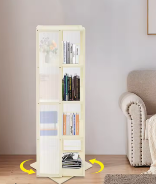 4-Laags Draaibare Boekenkast – 360° Vloerstaande Opberger