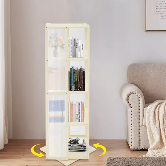 4-Laags Draaibare Boekenkast – 360° Vloerstaande Opberger