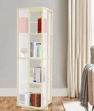 4-Laags Draaibare Boekenkast – 360° Vloerstaande Opberger