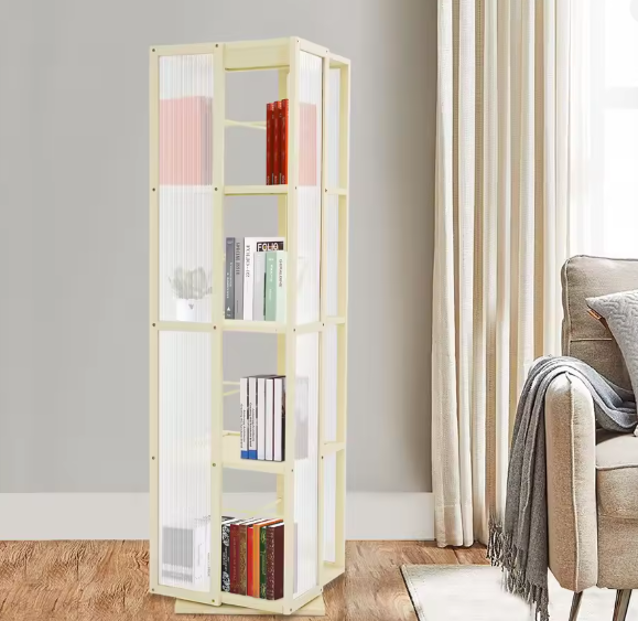 4-Laags Draaibare Boekenkast – 360° Vloerstaande Opberger